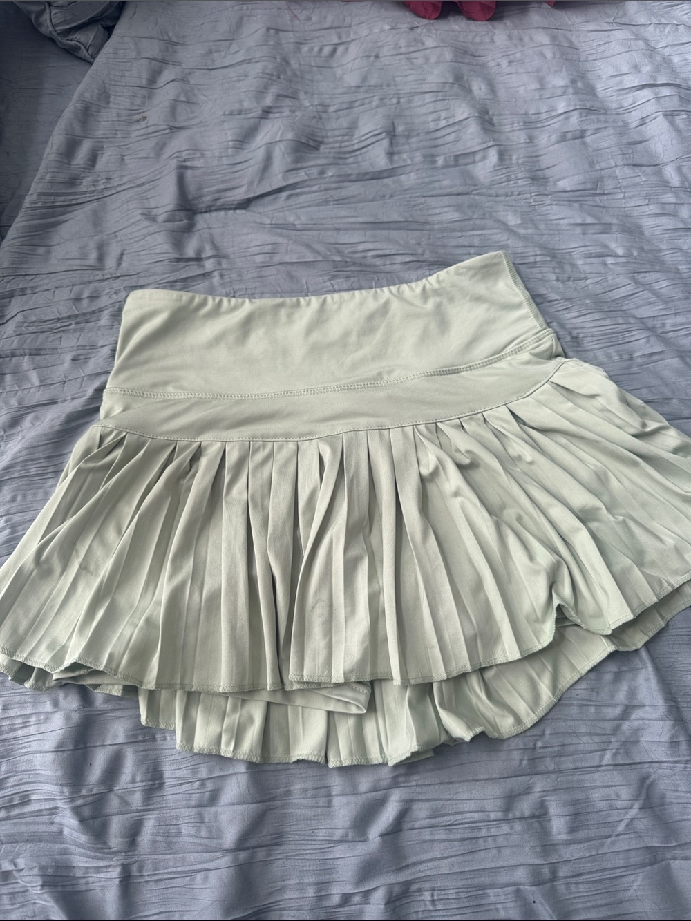 Pleated Mini Skirt in Light Mint